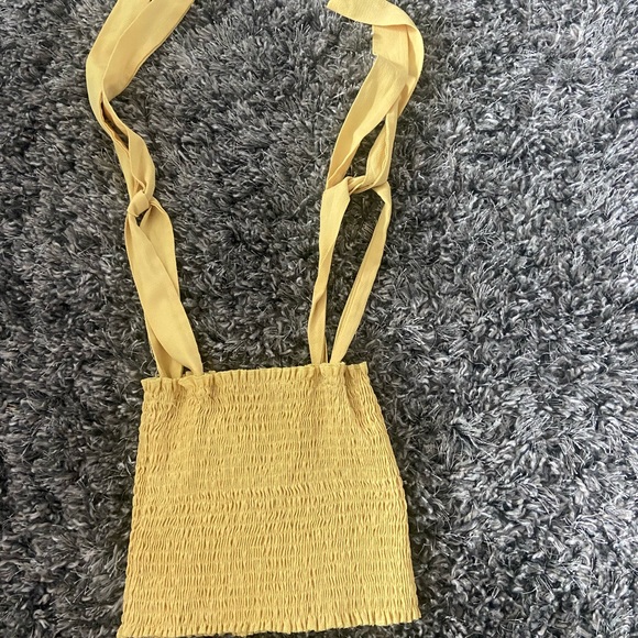 Tops - Yellow crop top